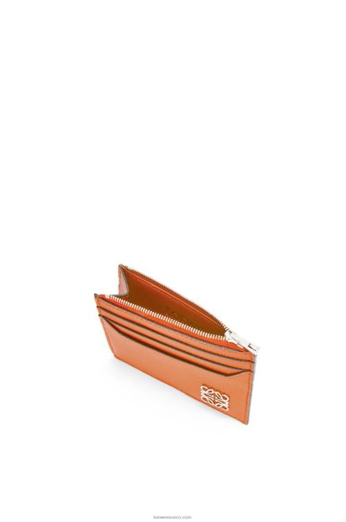 Arrecife de coral tarjetero cuadrado con anagrama y cremallera de piel de becerro granulada Loewe R8J8Z1399 mujer