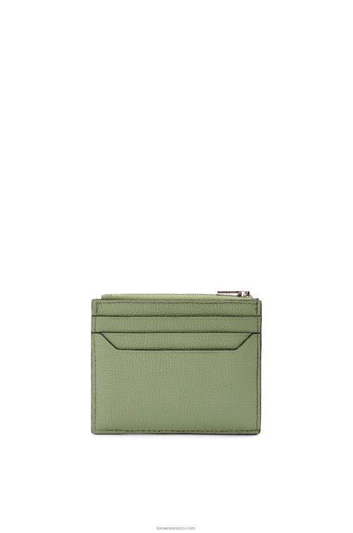 Romero tarjetero cuadrado con anagrama y cremallera de piel de becerro granulada Loewe R8J8Z1398 mujer