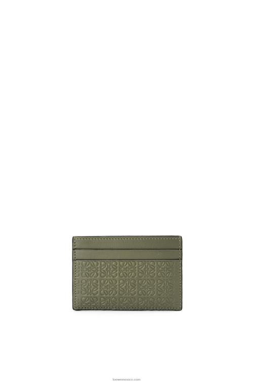 aguacate verde repetido tarjetero liso de piel de becerro de seda repujada Loewe R8J8Z1376 mujer