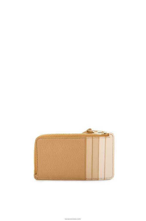 angora/beige empolvado tarjetero puzzle coin de piel de becerro clásica Loewe R8J8Z1326 mujer