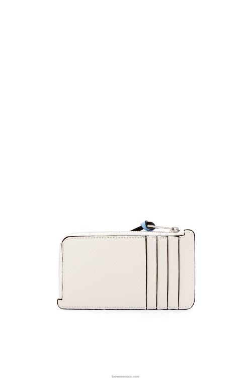 blanco suave/amarillo lima tarjetero con monedas de piel de becerro granulada suave Loewe R8J8Z1416 mujer