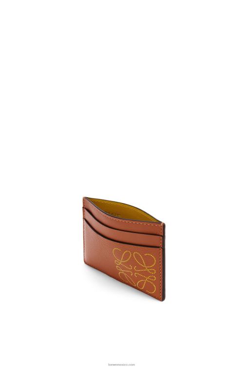 bronceado/ocre tarjetero liso de la marca Loewe R8J8Z1388 mujer