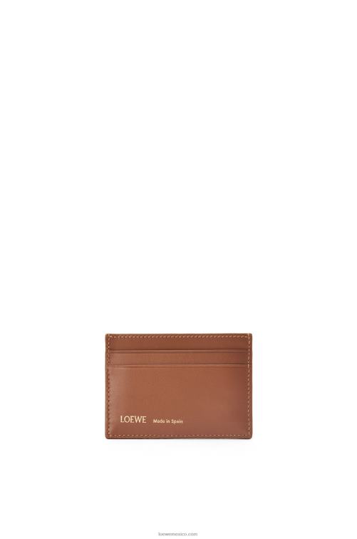 bronceado/pacana tarjetero liso de jacquard y piel de becerro Loewe R8J8Z1391 mujer