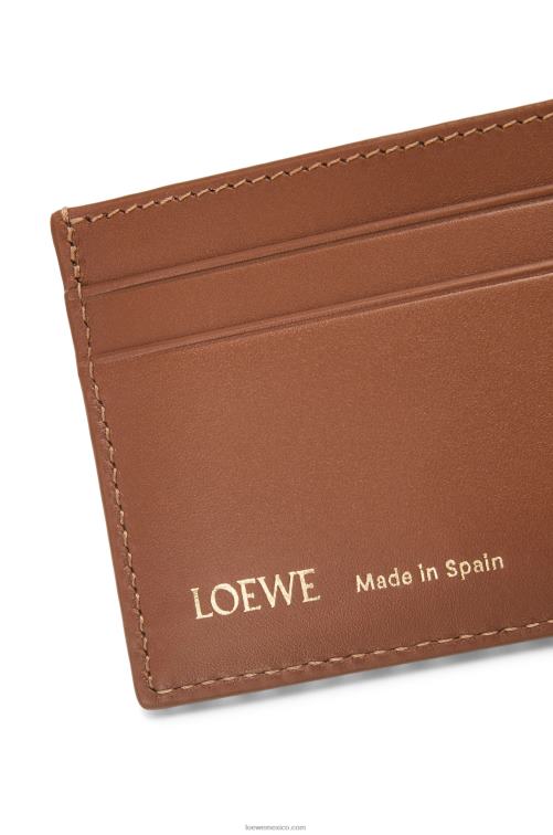 bronceado/pacana tarjetero liso de jacquard y piel de becerro Loewe R8J8Z1391 mujer
