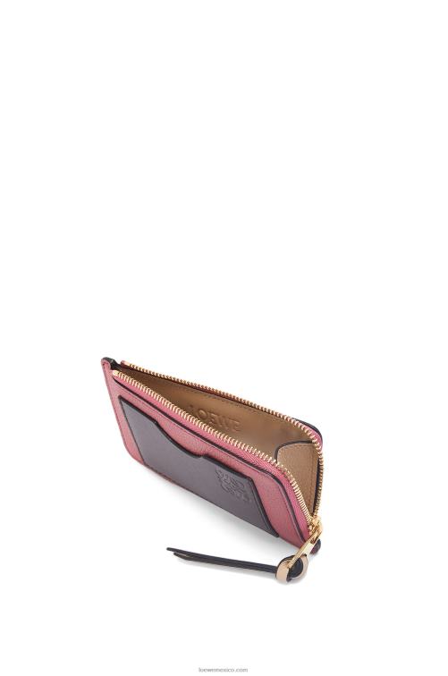 ciruela/chocolate tarjetero con monedas de piel de becerro granulada suave Loewe R8J8Z1395 mujer