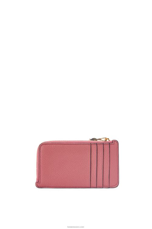 ciruela/chocolate tarjetero con monedas de piel de becerro granulada suave Loewe R8J8Z1395 mujer