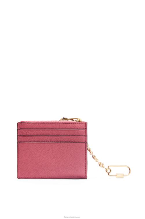 ciruela/chocolate tarjetero cuadrado de suave piel de becerro graneada con cadena Loewe R8J8Z1379 mujer