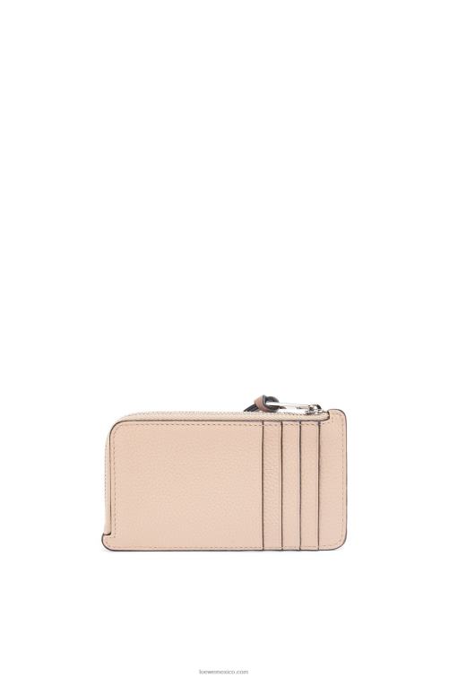 desnudo/citronela tarjetero con monedas de piel de becerro granulada suave Loewe R8J8Z1393 mujer