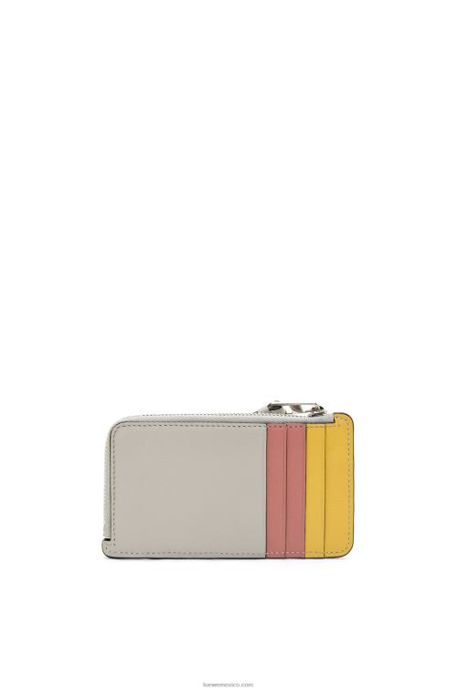 fantasma/flor de durazno tarjetero puzzle coin de piel de becerro clásica Loewe R8J8Z1370 mujer