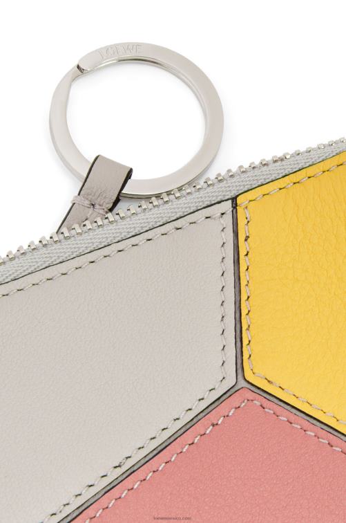 fantasma/flor de durazno tarjetero puzzle coin de piel de becerro clásica Loewe R8J8Z1370 mujer