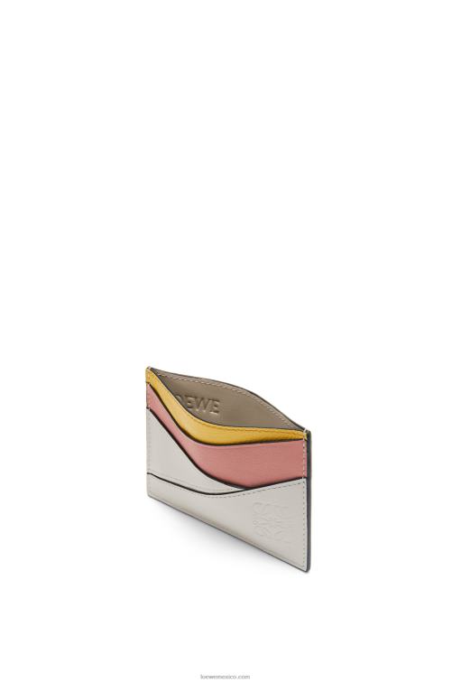 fantasma/flor de durazno tarjetero puzzle liso de piel de becerro clásica Loewe R8J8Z1364 mujer