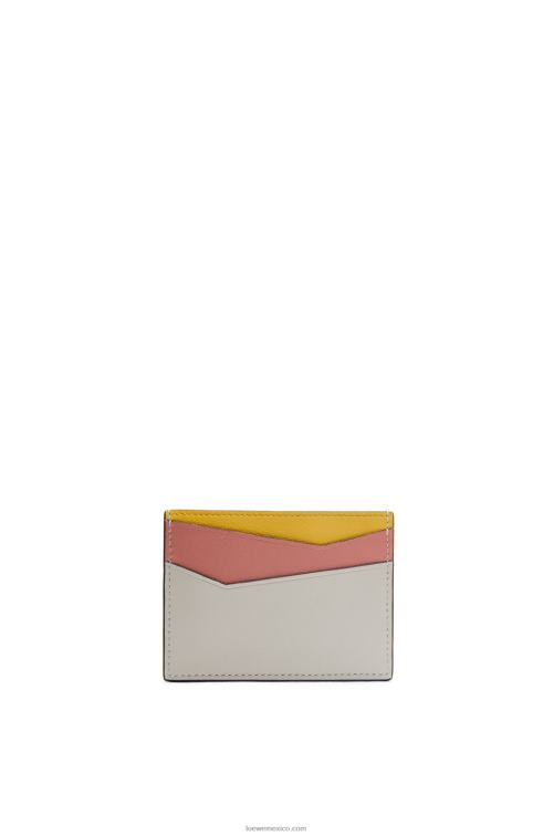 fantasma/flor de durazno tarjetero puzzle liso de piel de becerro clásica Loewe R8J8Z1364 mujer