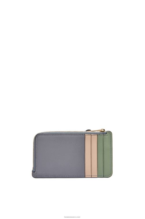 gris asfalto/nude tarjetero puzzle coin de piel de becerro clásica Loewe R8J8Z1409 mujer
