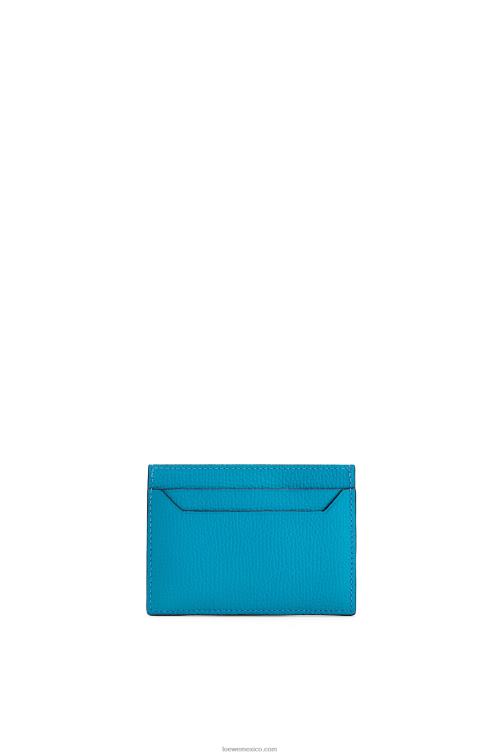 laguna azul tarjetero liso con anagrama de piel de becerro granulada Loewe R8J8Z1415 mujer