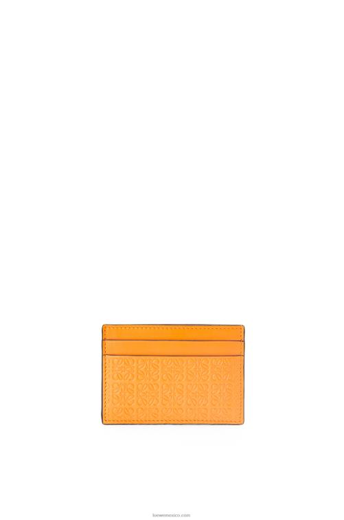 mandarín repetido tarjetero liso de piel de becerro de seda repujada Loewe R8J8Z1404 mujer