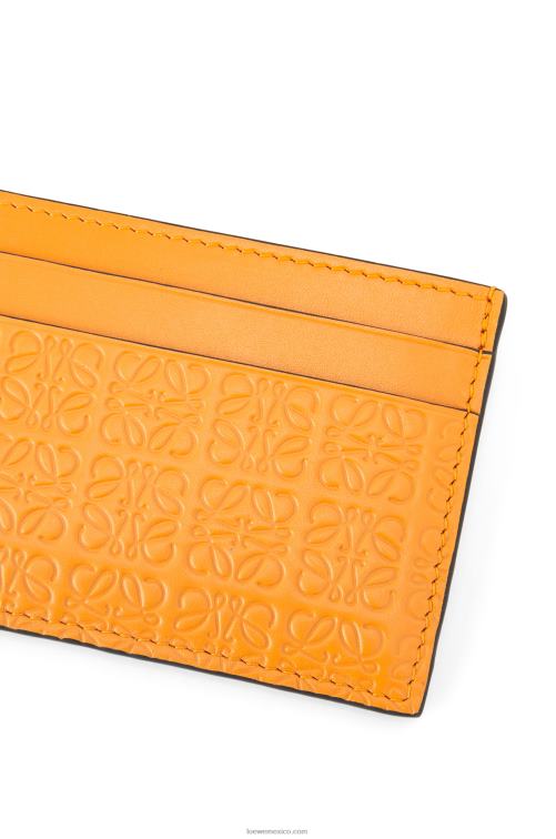 mandarín repetido tarjetero liso de piel de becerro de seda repujada Loewe R8J8Z1404 mujer
