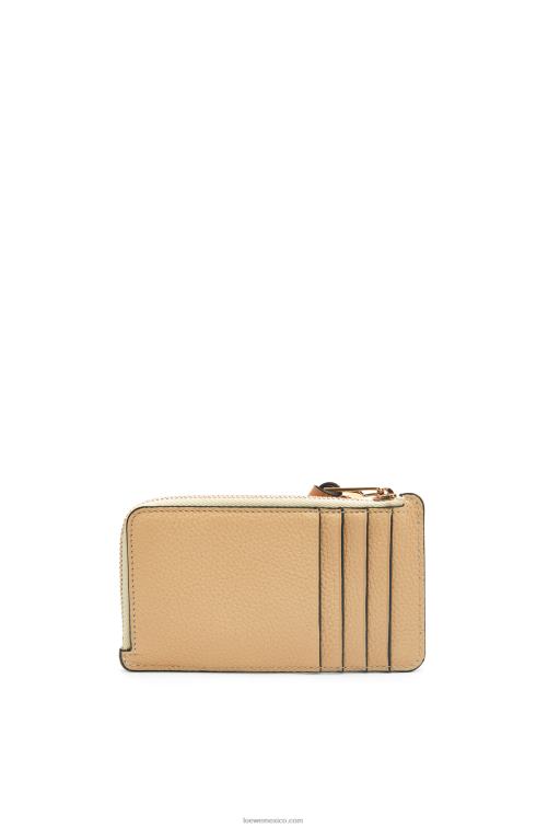 mantequilla/limón pálido tarjetero con monedas de piel de becerro granulada suave Loewe R8J8Z1343 mujer