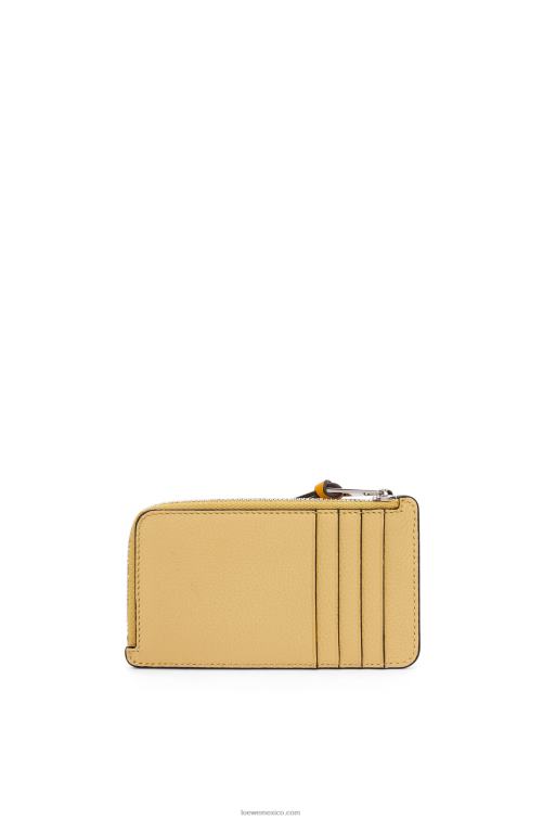 mantequilla oscura/malva tarjetero con monedas de piel de becerro granulada suave Loewe R8J8Z1341 mujer