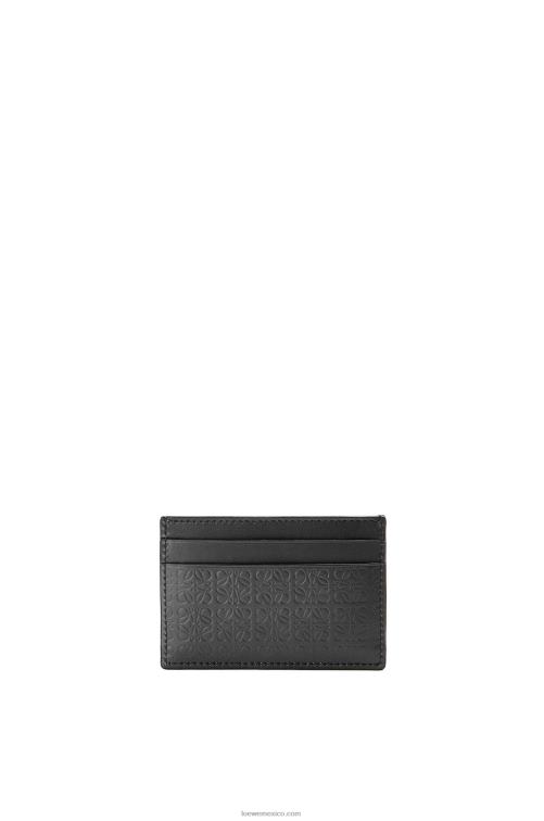 negro repetido tarjetero liso de piel de becerro de seda repujada Loewe R8J8Z1360 mujer