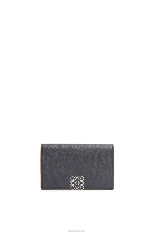 negro tarjetero con anagrama de piel de becerro granulada Loewe R8J8Z1352 mujer