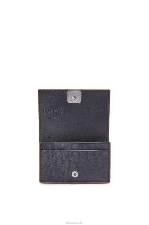 negro tarjetero con anagrama de piel de becerro granulada Loewe R8J8Z1352 mujer