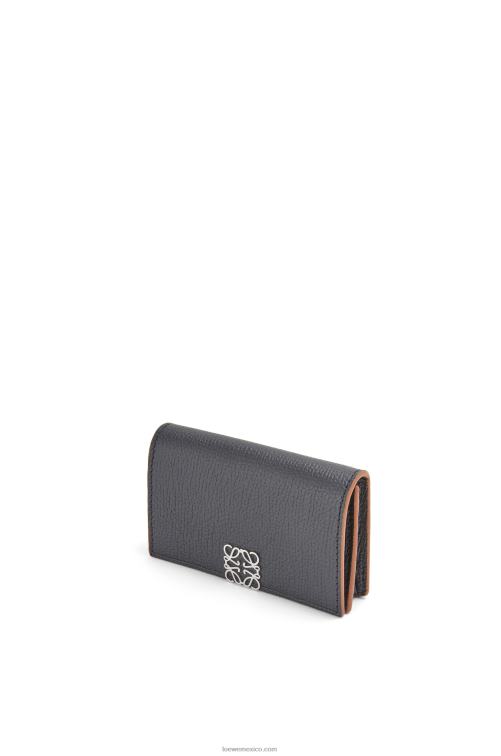 negro tarjetero con anagrama de piel de becerro granulada Loewe R8J8Z1352 mujer