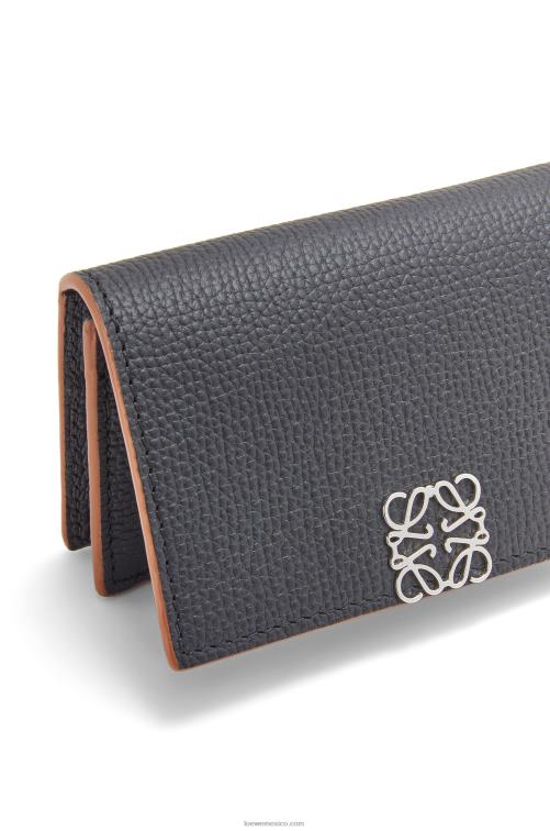 negro tarjetero con anagrama de piel de becerro granulada Loewe R8J8Z1352 mujer