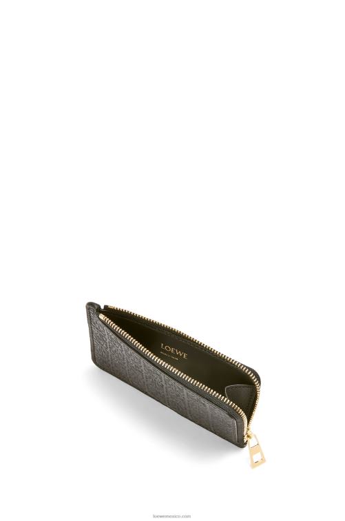 negro tarjetero con motivo de monedas de piel de becerro de seda repujada Loewe R8J8Z1346 mujer