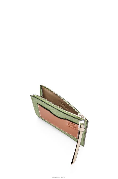 romero/bronceado tarjetero grande con monedas de suave piel de becerro granulada Loewe R8J8Z1354 mujer