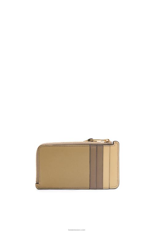 verde arcilla/mantequilla tarjetero puzzle coin de piel de becerro clásica Loewe R8J8Z1369 mujer
