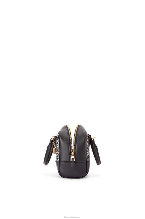 azul marino/negro Bolso amazona 16 square en jacquard anagrama y piel de becerro Loewe R8J8Z139 mujer