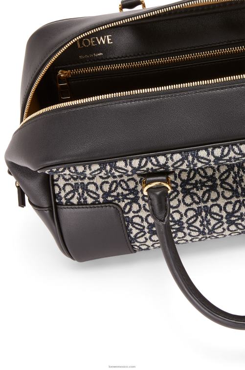 azul marino/negro Bolso amazona 28 de jacquard anagrama y piel de becerro Loewe R8J8Z168 mujer
