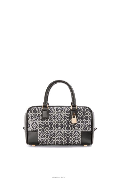 azul marino/negro amazona 23 en anagrama jacquard y piel de becerro Loewe R8J8Z150 mujer