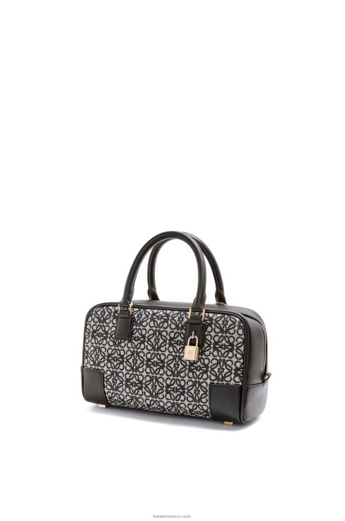 azul marino/negro amazona 23 en anagrama jacquard y piel de becerro Loewe R8J8Z150 mujer