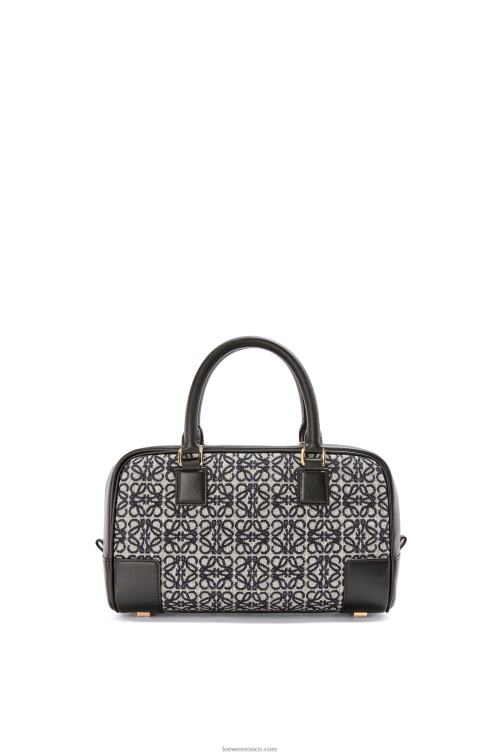azul marino/negro amazona 23 en anagrama jacquard y piel de becerro Loewe R8J8Z150 mujer