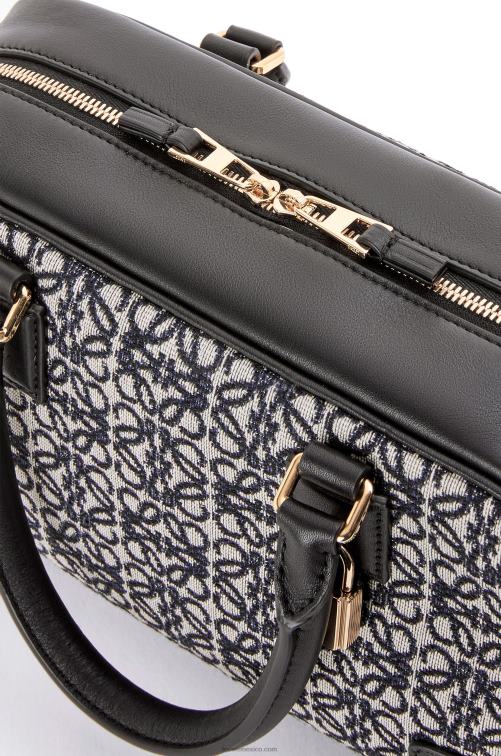 azul marino/negro amazona 23 en anagrama jacquard y piel de becerro Loewe R8J8Z150 mujer