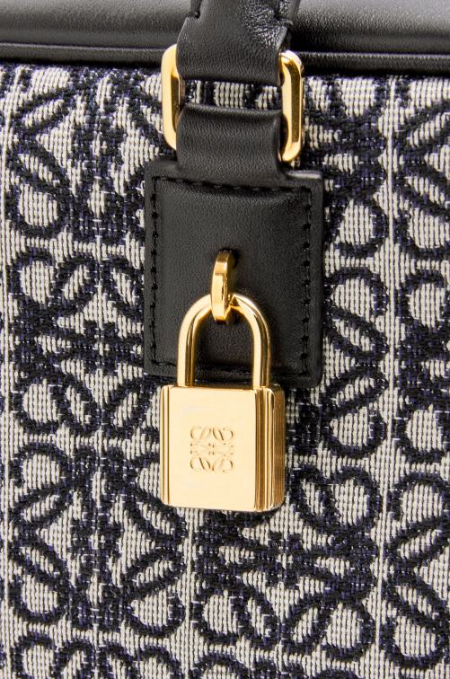azul marino/negro amazona 23 en anagrama jacquard y piel de becerro Loewe R8J8Z150 mujer