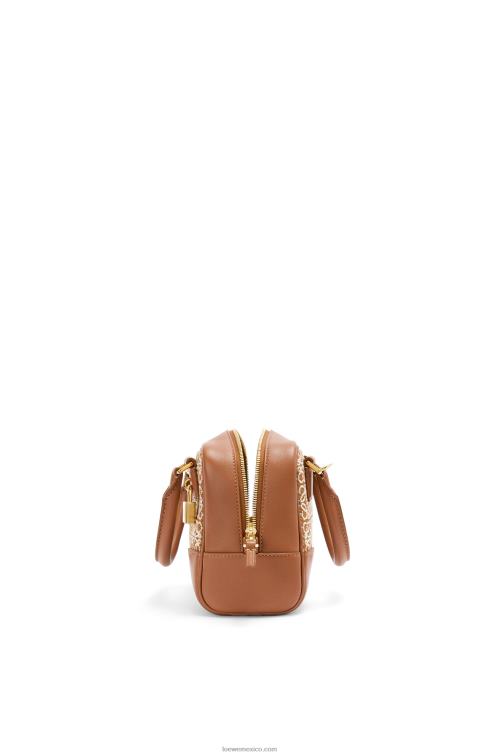 bronceado/pacana Bolso amazona 16 square en jacquard anagrama y piel de becerro Loewe R8J8Z163 mujer