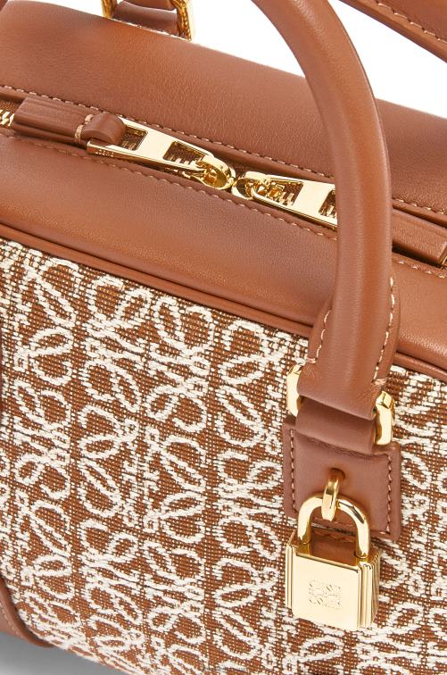 bronceado/pacana Bolso amazona 16 square en jacquard anagrama y piel de becerro Loewe R8J8Z163 mujer