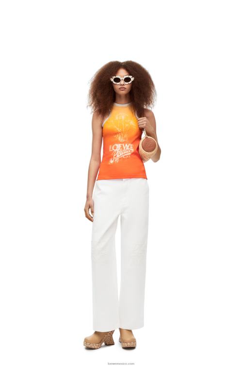 Bronceado natural bolsito para pulsera de rafia y piel de becerro Loewe R8J8Z378 mujer