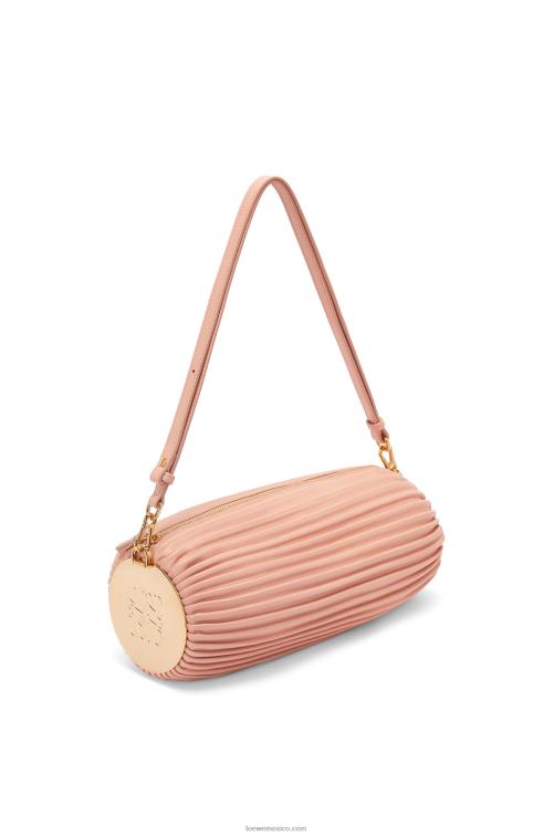 Rosa palido bolsito para pulsera de napa de becerro y latón Loewe R8J8Z618 mujer