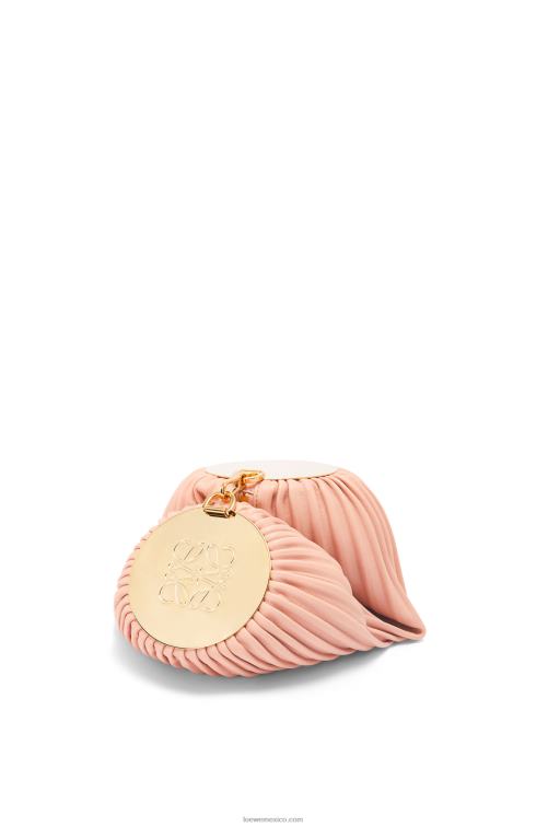 Rosa palido bolsito para pulsera de napa de becerro y latón Loewe R8J8Z618 mujer