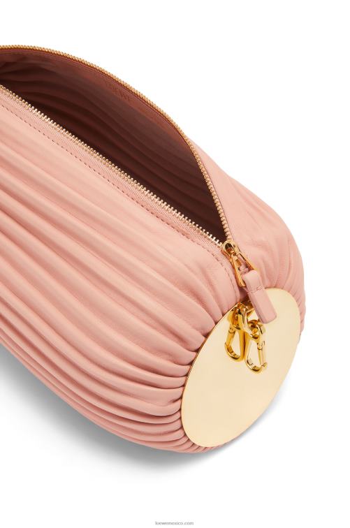 Rosa palido bolsito para pulsera de napa de becerro y latón Loewe R8J8Z618 mujer