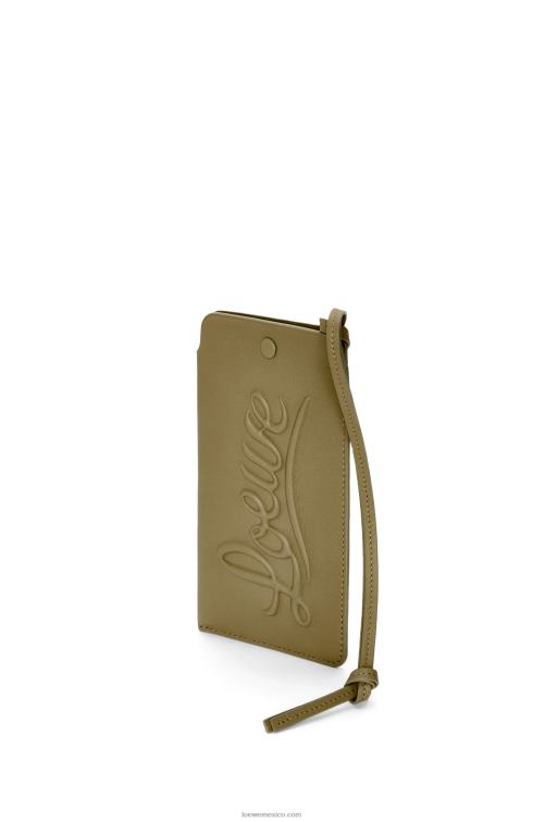 aceituna bolso de mano con asa en piel de becerro clásica Loewe R8J8Z595 mujer