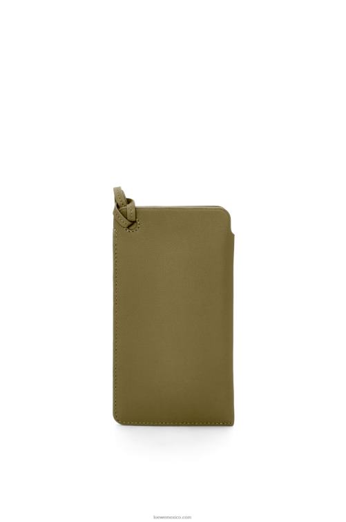 aceituna bolso de mano con asa en piel de becerro clásica Loewe R8J8Z595 mujer