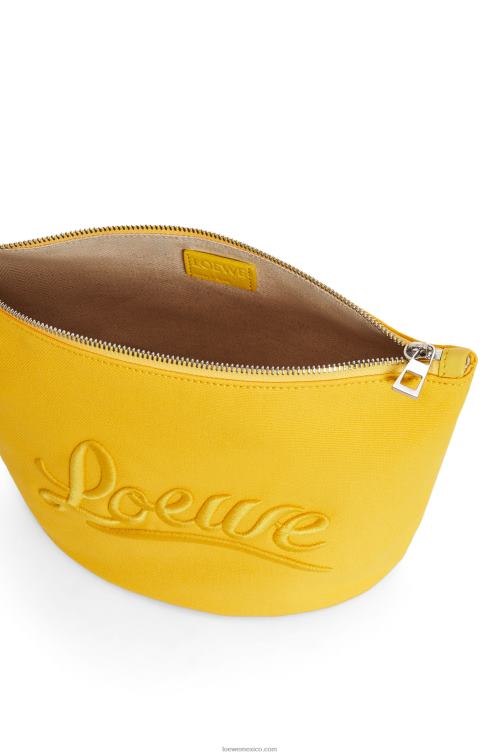 amarillo neceser de lona y piel de becerro Loewe R8J8Z593 mujer