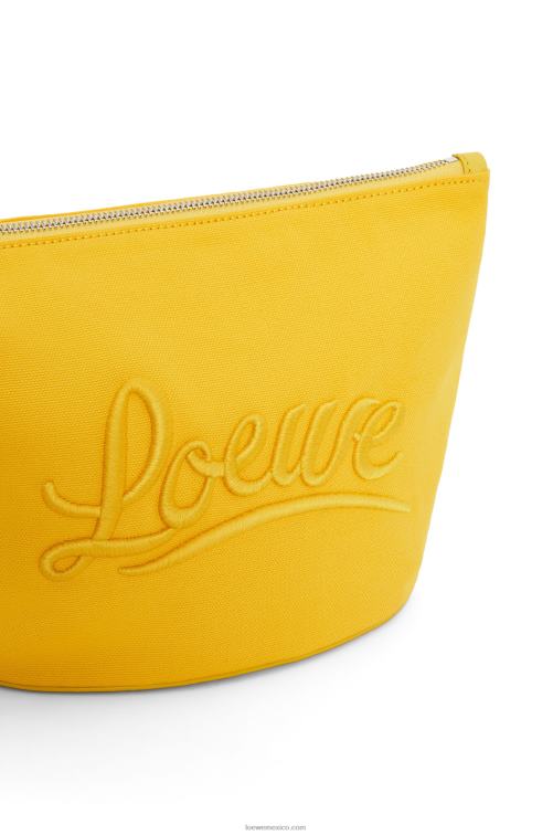 amarillo neceser de lona y piel de becerro Loewe R8J8Z593 mujer
