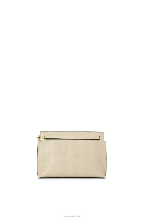 avena ligera bolso de mano mini con estampado de camiseta de piel de becerro de seda repujada Loewe R8J8Z611 mujer