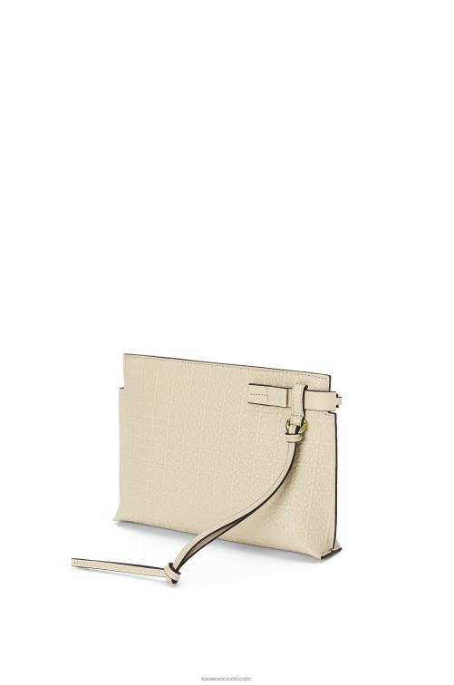 avena ligera bolso de mano mini con estampado de camiseta de piel de becerro de seda repujada Loewe R8J8Z611 mujer
