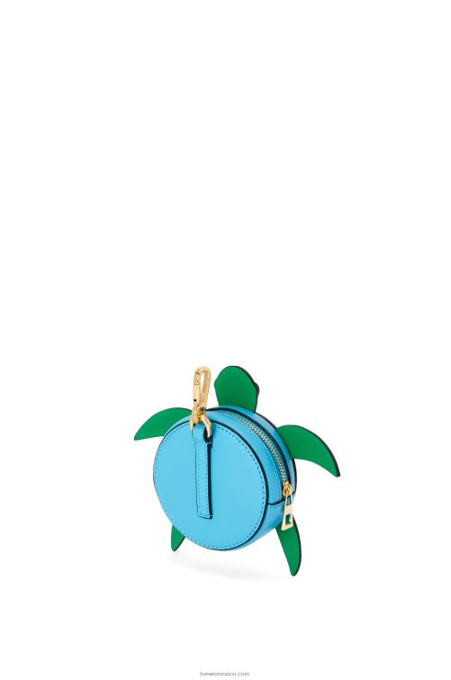 azul verde bolsito tortuga para galletas en piel de becerro clásica Loewe R8J8Z617 mujer